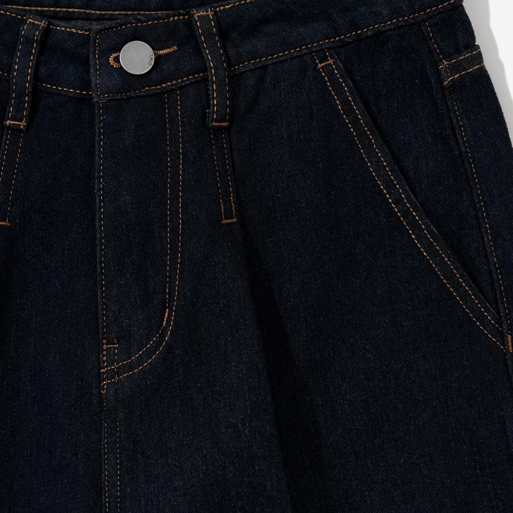 Quần jean nữ ống rộng Owlbrand Wide Pleated - Ảnh 8