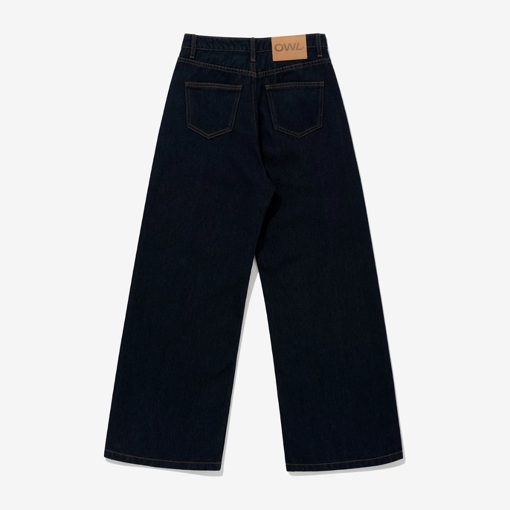 Quần jean nữ ống rộng Owlbrand Wide Pleated - Ảnh 7