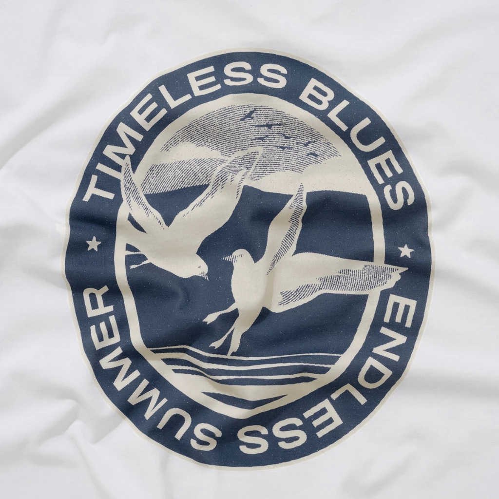 Áo thun boxy Owlbrand Bird Timeless Blues - Ảnh 7