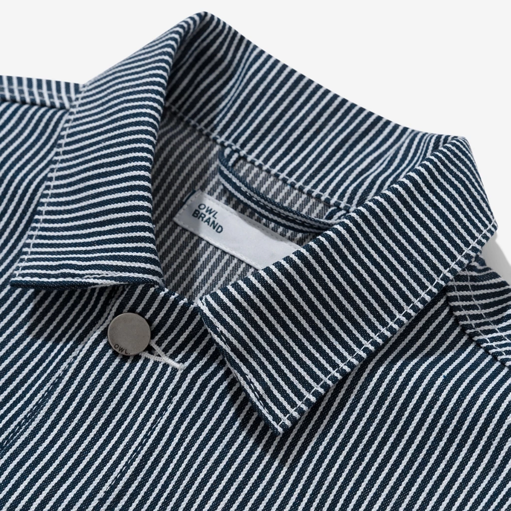 Áo khoác jean Owlbrand Pleat Striped - Ảnh 6