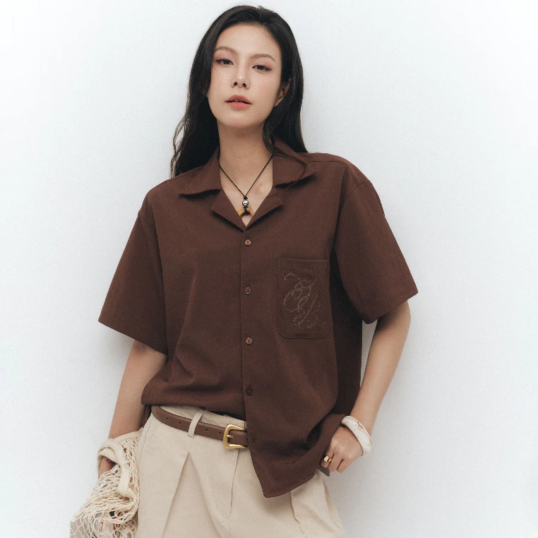 Áo sơ mi cuban Owlbrand Timeless Blues - Ảnh 2