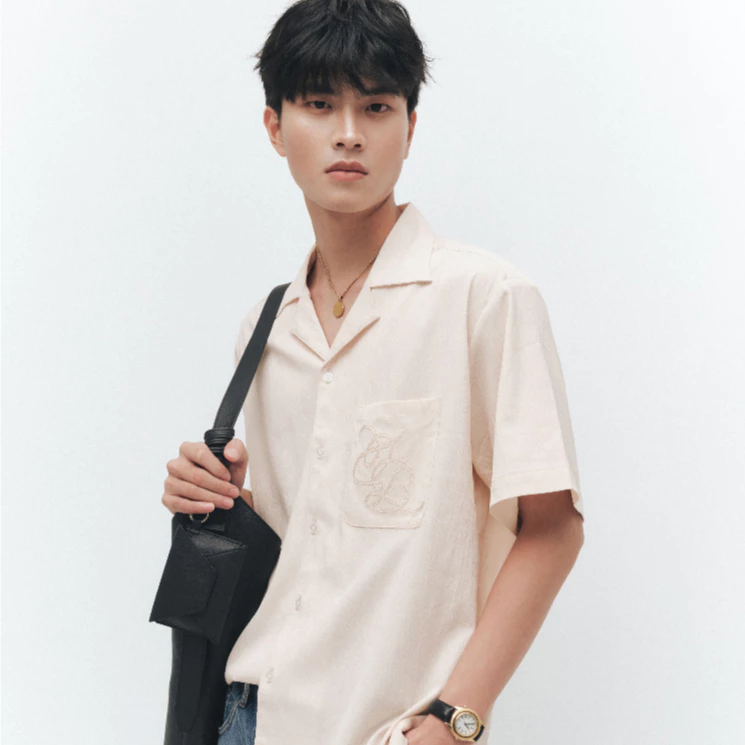 Áo sơ mi cuban Owlbrand Timeless Blues - Ảnh 3