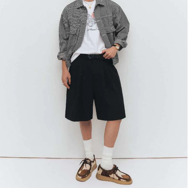 Quần tây ngắn Owlbrand Pleated - Ảnh 2