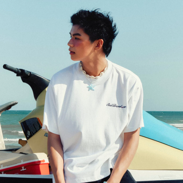 Áo thun boxy Owlbrand Bird Timeless Blues - Ảnh 2