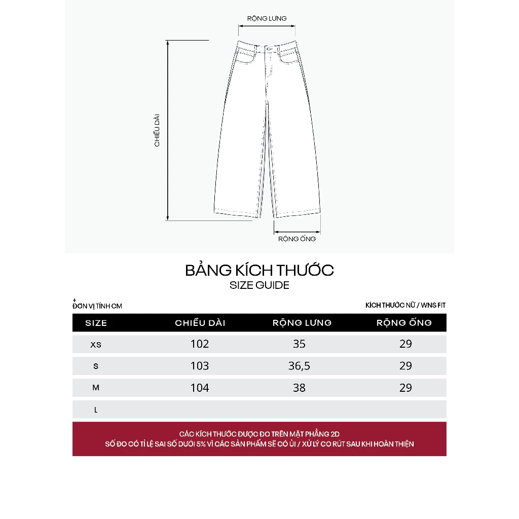 Quần jean nữ ống rộng Owlbrand Wide Pleated - Ảnh 4